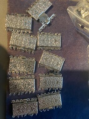 Silver Toned 7 Strand Connector Clasps